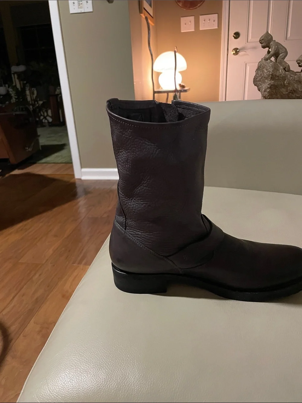 Frye Leather Ankle Boots in Dark Gray